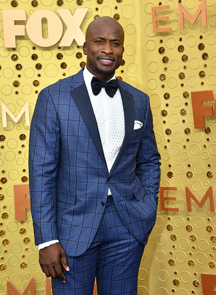 Akbar Gbaja-Biamila on the red carpet at the 71st Emmy Awards ...