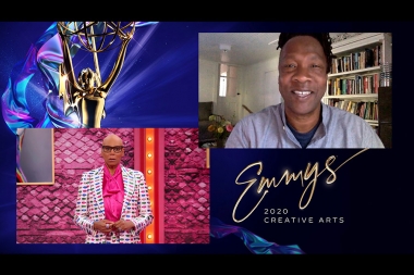 RuPaul Charles presents the award for Outstanding Documentary Or Nonfiction Special to Roger Ross Williams for The Apollo at Night One of the Creative Arts Emmys.