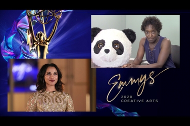 Monica Raymund presents the Emmy for Outstanding Casting For A Limited Series, Movie Or Special to Victoria Thomas for Watchmen on Night Five of the Creative Arts Emmys. 