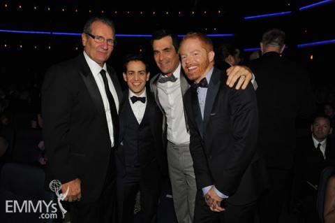 Ed O'Neill, Jason Winer, Ty Burrell & Jesse Tyler Ferguson at the 62nd Primetime Emmy Awards