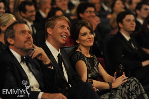 Hugh Laurie, Jack McBrayer & Tina Fey at the 62nd Primetime Emmy Awards