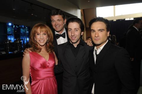 Johnny Galecki, Kathy Griffin, John Michael Higgins & Simon Helberg at the 61st Primetime Creative Arts Emmy Awards