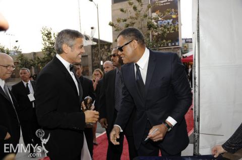George Clooney & Laurence Fishburne at the 62nd Primetime Emmy Awards