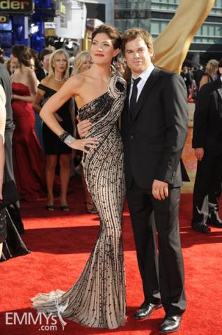 Jennifer Carpenter and Michael C. Hall at the 61st Primetime Emmy Awards