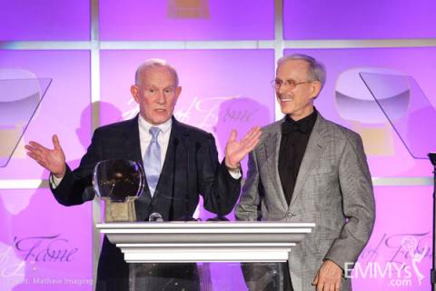 Tom and Dick Smothers accepting their Hall of Fame award.