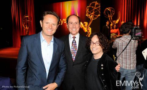 Mark Burnett, Alan Perris & Mike Darnell at the 63rd Primetime Emmy Awards Nominations Ceremony