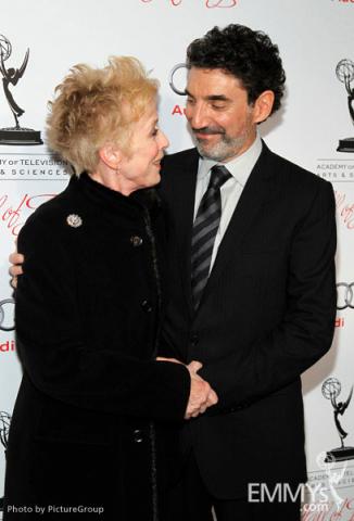 Holland Taylor greets honoree Chuck Lorre at the 21st Annual Hall of Fame Gala