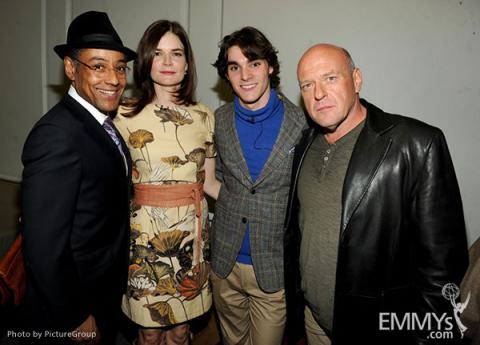 Giancarlo Esposito, Betsy Brandt, R.J. Mitte and Dean Norris attend the VIP reception at an Evening with Breaking Bad