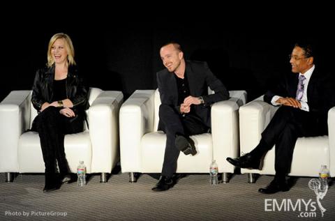 Anna Gunn, Aaron Paul and Giancarlo Esposito participate in an Evening with Breaking Bad