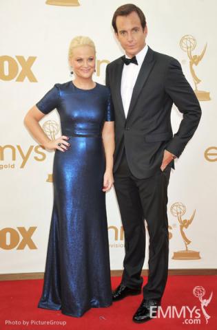(L-R) Amy Poehler, Will Arnett arrive at the Academy of Television Arts & Sciences 63rd Primetime Emmy Awards at Nokia Theatre 