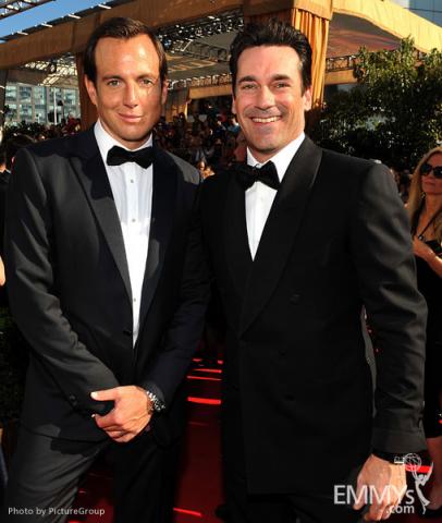 Jon Hamm and Will Arnett during the Academy of Television Arts & Sciences 63rd Primetime Emmy Awards