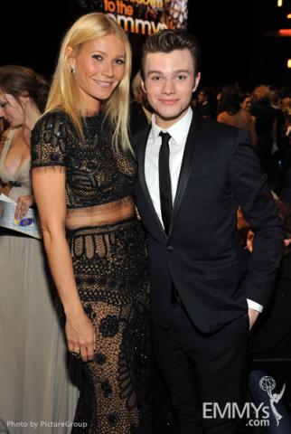 Gwyneth Paltrow and Chris Colfer during the Academy of Television Arts & Sciences 63rd Primetime Emmy Awards 