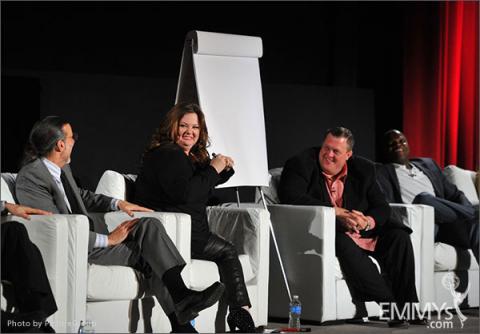 Melissa McCarthy, Billy Gardell, Reno Wilson and Don Foster participate in an Evening with Mike & Molly