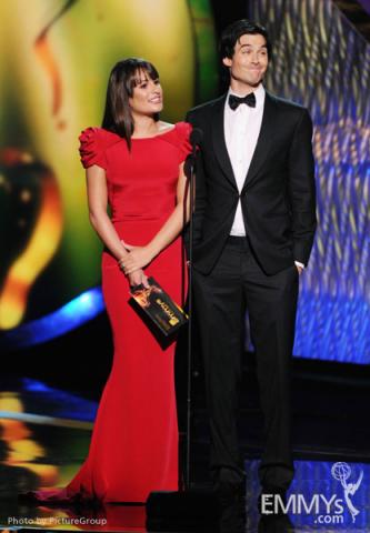 Lea Michele, Ian Somerhalder onstage at the Academy of Television Arts & Sciences 63rd Primetime Emmy Awards