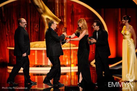 Prosthetic makeup team from The Walking Dead accepting their award at the 2011 Primetime Creative Arts Emmys