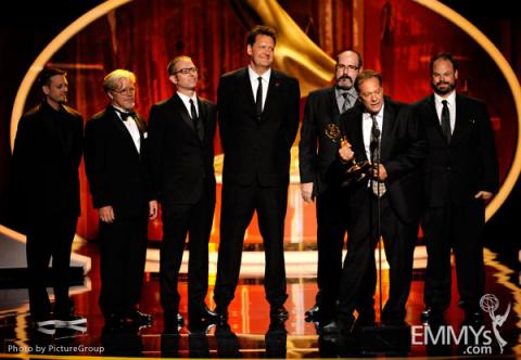 Prosthetic makeup team from The Walking Dead accepting their award at the 2011 Primetime Creative Arts Emmys