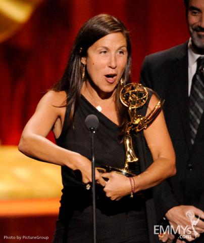 Laura Rosenthal her award at the Academy of Television Arts and Sciences 2011 Primetime Creative Arts Emmys