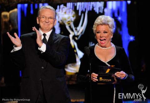 Bob Mackie and Mitzi Gaynor presenting at the Academy of Television Arts and Sciences 2011 Primetime Creative Arts Emmys 