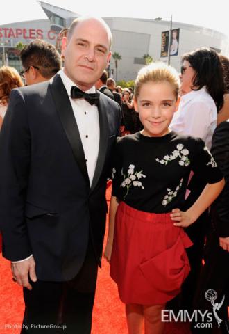 Matthew Weiner and Kiernan Shipka attend the Academy of Television Arts and Sciences 2011 Primetime Creative Arts Emmys