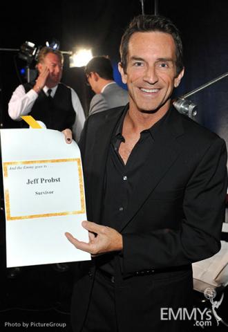 Emmy award winner Jeff Probst backstage at the Academy of Television Arts and Sciences 2011 Primetime Creative Arts Emmys