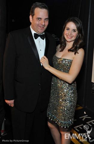 (L-R) Dan Harmon and Alison Brie backstage at the Academy of Television Arts and Sciences 2011 Primetime Creative Arts Emmys