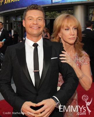 Ryan Seacrest and Kathy Griffin at the 62nd Primetime Creative Arts Emmy Awards