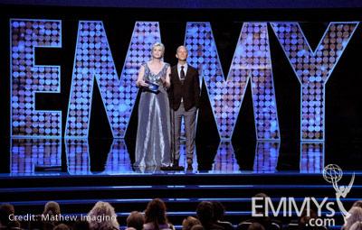 Jane Lynch and Ryan Murphy at the 62nd Primetime Creative Arts Emmy Awards
