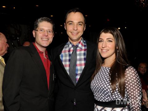 Bob Bergen, Jim Parsons and Mayim Bialik at the 2013 Performers Emmy Celebration