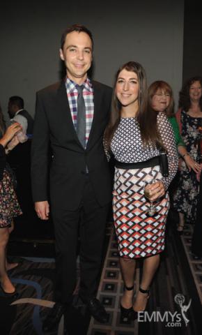 Jim Parsons and Mayim Bialik at the 2013 Performers Emmy Celebration