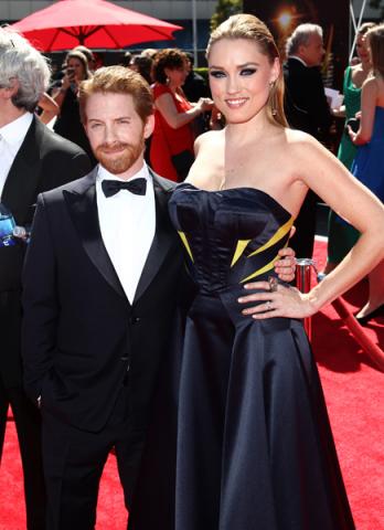 Seth Green and Clare Grant on the Red Carpet at the at  the 65th Creative Arts Emmys