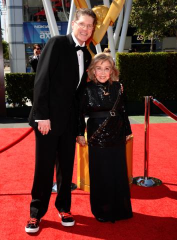 Bob Bergen and June Foray on the Red Carpet at the 65th Creative Arts Emmys