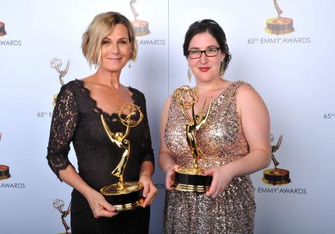 Laray Mayfield and Julie Schubert at the 65th Creative Arts Emmys