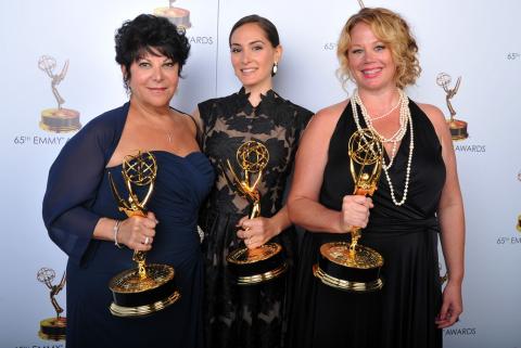 Francesca Paris, Lisa Dellechiaie, and Sarah Stamp at the 65th Creative Arts Emmys