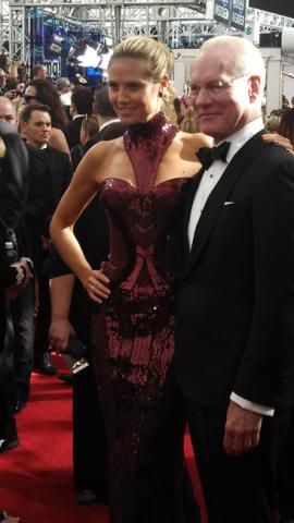 Heidi Klum and Tim Gunn on the Red Carpet at the 65th Emmys