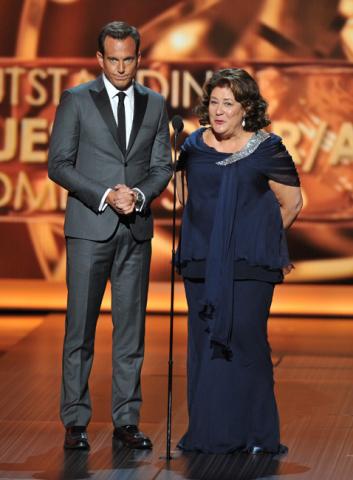 Will Arnett and Margo Martindale on stage at the 65th Emmys