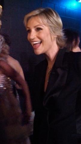 Jane Lynch backstage at the 65th Emmys