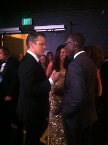 Matt Damon backstage at the 65th Emmys