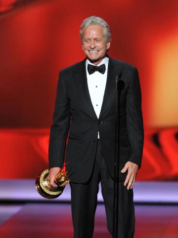 Michael Douglas on stage at the 65th Emmys