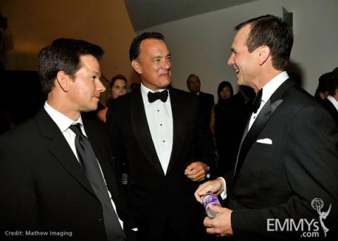 Actors Mark Wahlberg, Tom Hanks and Bill Paxton