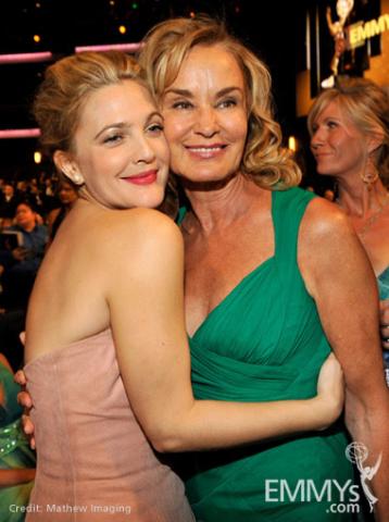 Actresses Drew Barrymore and Jessica Lange