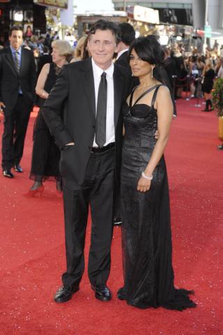 In Treatment star Gabriel Byrne with guest Anna George at the 60th Primetime Emmy Awards 