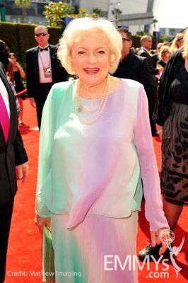 Actress Betty White arrives at the 62nd Annual Primetime Emmy Awards held at the Nokia Theatre