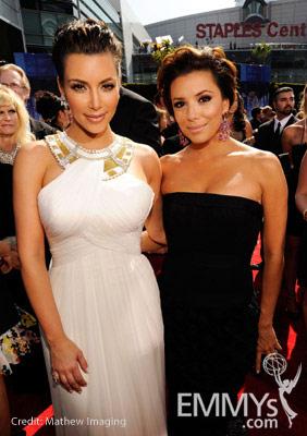 (L-R) TV personality Kim Kardashian and actress Eva Longoria