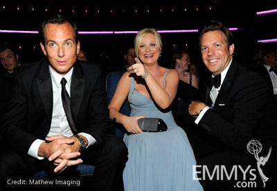 Actors Will Arnett, Amy Poehler and Jason Sudeikis attend the 62nd Annual Primetime Emmy Awards held at Nokia Theatre 
