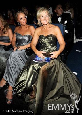 Actress Glenn Close (R) and daughter attend the 62nd Annual Primetime Emmy Awards held at Nokia Theatre