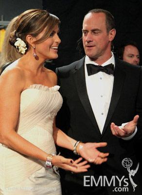 Mariska Hargitay and Christopher Meloni at the 62nd Annual Primetime Emmy Awards held at Nokia Theatre