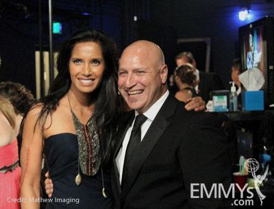 Padma Lakshmi and Tom Colicchio at the 62nd Annual Primetime Emmy Awards held at Nokia Theatre 