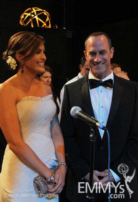 Mariska Hargitay and Christopher Meloni at the 62nd Annual Primetime Emmy Awards held at Nokia Theatre 
