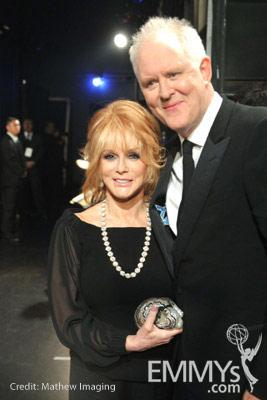 Ann-Margret and John Lithgow in the Green Room during the 62nd Annual Primetime Emmy Awards held at Nokia Theatre 