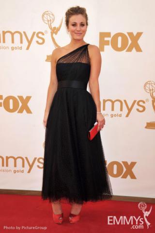 Kaley Cuoco arrives at the Academy of Television Arts & Sciences 63rd Primetime Emmy Awards at Nokia Theatre L.A. Live